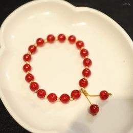 STRAND kleurrijke L Chinese stijl natuurlijke dubbele kwalen rode agaat 8mm kralen armband voor vrouwen mode sieraden accessoires feestgeschenken