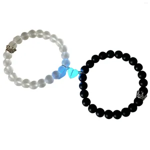 Strand paar magnetische armbanden kralen armband met hart charme voor vrienden minnaar vrouw echtgenoot