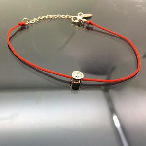 Strand Creative Simplicité Mince Cordon Rouge Fil Chaîne Corde Ligne Bracelet Avec Cristaux De Couleur Or Plaqué Chaîne Femmes Fille Cadeau