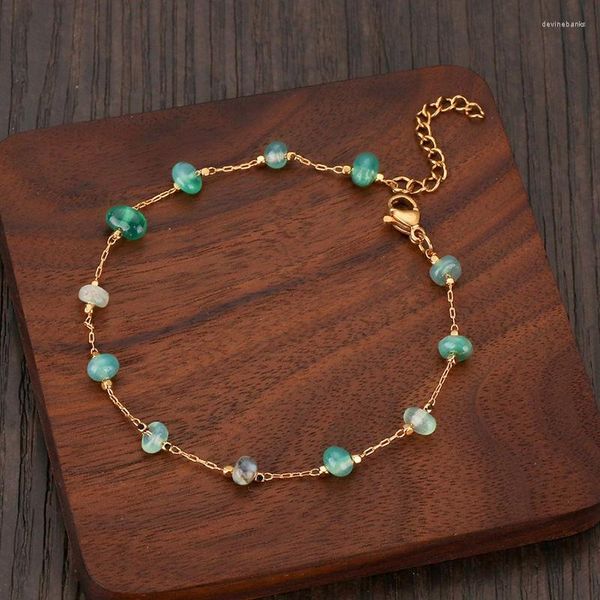 Brin vente transfrontalière Bracelet de gravier coloré exotique à la mode tempérament perles noires petite amie cristal main bijoux