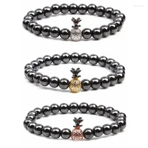 Brin CZ strass ananas magnétique hématite guérison Reiking pierre Bracelet Frineship Bracelet pour femmes hommes puissance bracelets