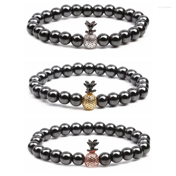 Brin CZ strass ananas magnétique hématite guérison Reiking pierre Bracelet Frineship Bracelet pour femmes hommes puissance bracelets