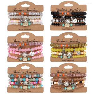 Strand Diezi Bohemian Crystal Pearl Beads Bracelets for Women Girls Elastic Corde Chain Lave Heart Bracelet Pulseira féminina