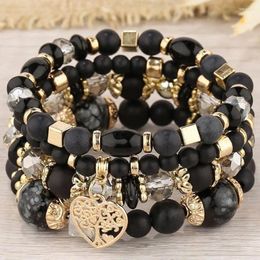 Strand DIEZI Etnische Boheemse Veelkleurige Kristal Kralen Armbanden Vrouwen Meisjes Hart Levensboom Bedelarmband Pulseira Feminina