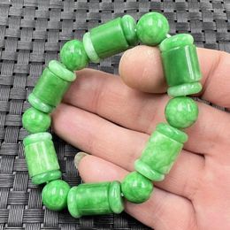 Bracelet Jade à perle rond Green Route Dry Road Strand Emerald Yang Green