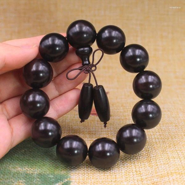 Bracelet en perles d'ébène du Tibet, vente en gros, bois noir africain