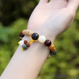 Strand dix-huit leçons accessoires blanc jade Bodhi perles en bois hommes et femmes style ethnique bracelet bijoux offrir des cadeaux à sa petite amie