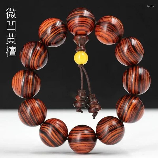 Emblème Strand Concave Sandale Bouddha Perle 20 mm 12 Bracelet Men and Women's Literary Hand Stand Wooden Crafts