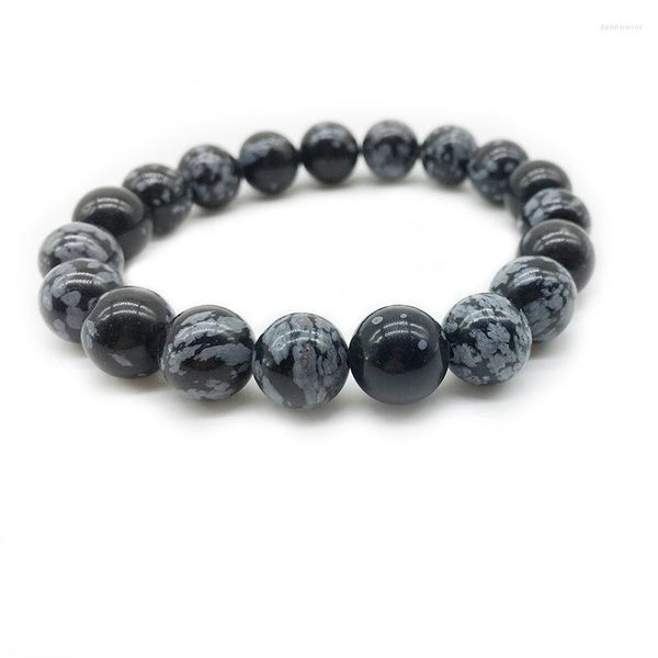 Strand ethnique pierre naturelle flocon de neige Jaspers perles rondes Bracelets Bracelets hommes 2023 amitié décontracté bijoux amour cadeau Pulseras