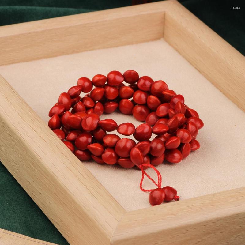 Bracelet en acacia de haricots rouges de Style ethnique, bijoux d'année de naissance, collier, accessoires de cérémonie de Couple
