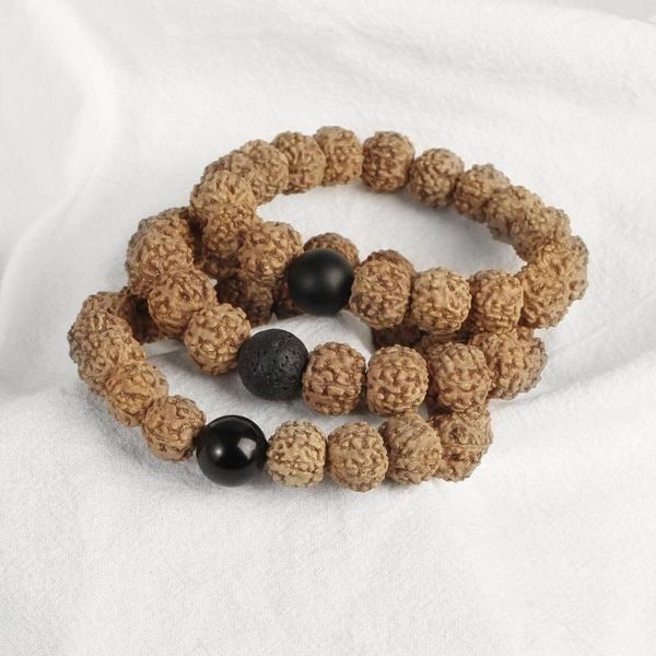 Brin Ethnique Vajra Bodhi Rudraksha Perles Bracelets Marron Accessoires Naturels Méditation Mala Prière Bouddhisme Tibétain