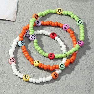 Strand Europe et amérique transfrontalière couleur bonbon acrylique étoile lune plat Beadsins vent perlé ensemble de bracelets