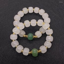 Pulsera exquisita de Jade Natural, cuentas de gemas de piedra a la moda, accesorios de joyería con temperamento, regalo