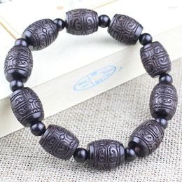 Strand Factory Wholesale Ebony Beads Rosary Bracelet Scarved Xiangyun Bulge Single Circle Men and Women Crafts Live Studio Supply