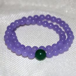 Strand Fashion 6 mm Stone Natural Purple Jades Chalcedony Rounds Breads multicouche Bracelets Femmes Bijoux Making 13inch B2899