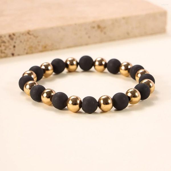 Strand Fashion Black Garnet Transport Exquisita pulsera versátil para hombres y mujeres