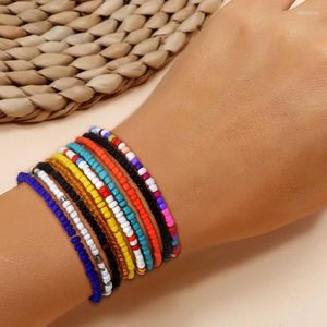 Strand moda Bohemia África Tribal étnico elástico Color resina cuentas cadena brazalete pulsera para mujer verano playa fiesta Sexy joyería