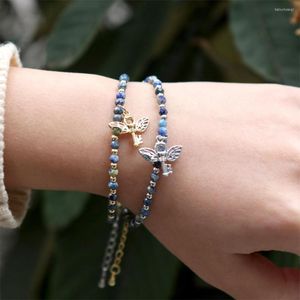 Strand Fashion Bracelet en émail avec clé papillon pour femmes Pierres semi-précieuses de haute qualité Couper Sufface Perles Bijoux Accessoires