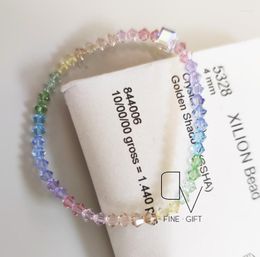Pulseras de cuentas de cristal austriaco coloridas a la moda para mujer, brazaletes hechos a mano con temperamento, joyería