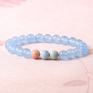 Strand Mode Kleurrijke Chalcedoon Natuursteen Kralen Stretch Armbanden Hand Decora Alxa Alashan Charm Complementos Mujer Sieraden