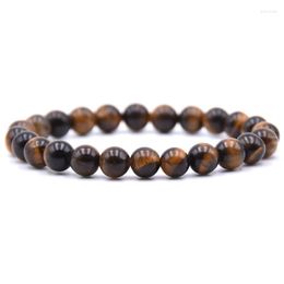 Strand Fashion Couple Tiger Eye Pierre Bracelets Bracelets Classique Noir Mat Naturel Pierres Charme Perle Bracelet Femmes Hommes Prix Usine