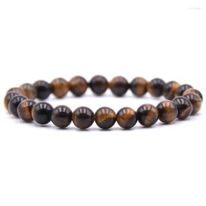 STRAND MODEPAAR Tiger Eye Stone Armbanden Bangles Classic Black Natural Matte Stones Charm Bead Bracelet Women Men Factory Prijs