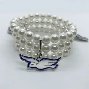 Brin mode émail métal ZETA PHI BETA sororité société pendentif Simulation perle Bracelet