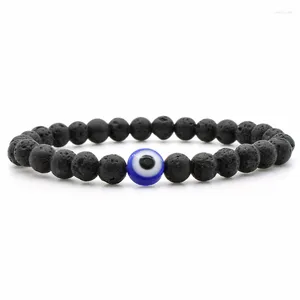 Strand Fashion Eye Of Evil Head Charm Armbanden Mannen Lavasteen Zirkoon Prisma Armbanden Voor Vrouwen Vriendschap Sieraden Gift