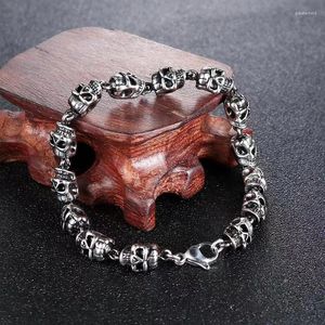Bracelet à cordes de crâne gothique à la mode Strand pour hommes Femmes Hip Hop Punk Ornement Halloween Cadeau