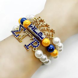 Strand Fashion Greek Sorority Sigma Gamma Rho Society Society LETTRE 1922 MÉTAL PENDANT PERLES Perles bracelet bracelet