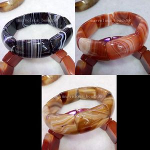 STRAND FASOUWIERRY 20x28mm Multicolor Stripes Carneliaanse kunstarmband 7,5 