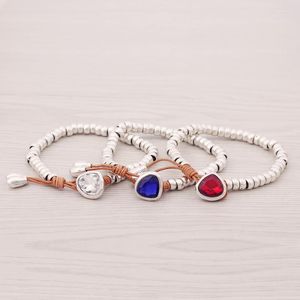 STRAND Mode -sieraden Leuk romantisch kristal hart Koreaans paar handgemaakte kralen Bracelet Vriendschap Gift