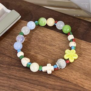 Strand Fashion Sweet Colorful Beaded Bracelet para mujer Boho Flower Shell Ornamento hecho a mano Regalo