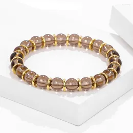 Bracelet multicolore en verre de cristal Transparent pour hommes et femmes, corde élastique perlée de 8MM, bijoux exquis, cadeau