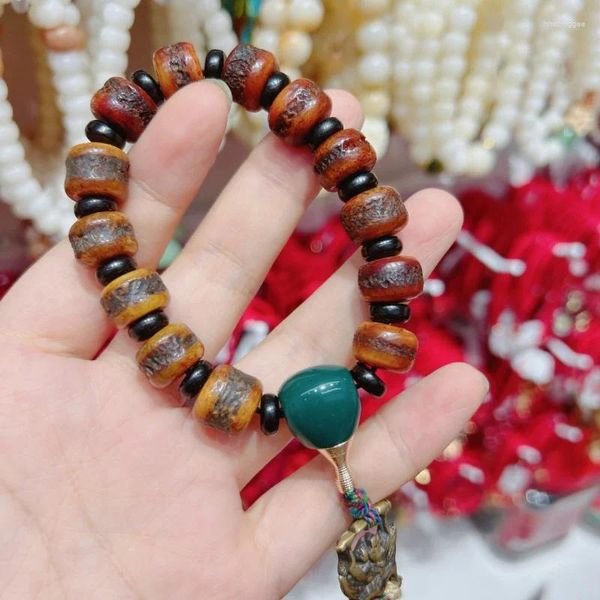 Strand Productos de moda con Glaze de barra de sangre Accesorios de cobre puro Gabala Estilo tibetano Pulsera de hueso viejo