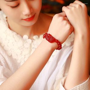 Strand Feng Shui cadeau naturel rouge Agate cristal PI XIU Bracelet pour homme et femme fait à la main bonne chance amulette bijoux