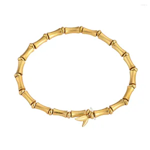 Strand Fine Brass Bamboo Articel las pulseras chinas de joyería de lujo de lujo Pulsera dorada para mujeres Regalización de la fiesta de moda de los brazaletes de encanto