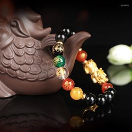 Strand Vijf Elementen Zuiver Koper Bixie Feng Shui Gift Obsidiaan Armband Voor Man En Vrouwen Rijkdom Goede Lucky Amulet sieraden