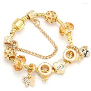 Bracelet à brins de fleurs d'abeille pour femme, couleur or, perles en argent S925, bijoux originaux, accessoires faits à la main, vente en gros