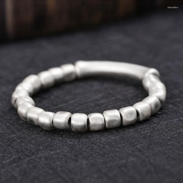 Strand FoYuan Argent Couleur Vintage Perlé Bracelet Pour Hommes Mode Petit Design Handrope Handrope