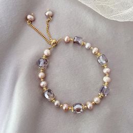 Bracelet de perles d'imitation rétro de Style français pour filles, avec une sensation haut de gamme, perles de cristal au Design Unique