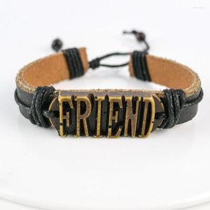 Strand Friend Bracelet en cuir pour hommes Limitation Yak Bone Material Art Vintage Bracelets Pour Homme # GZ507