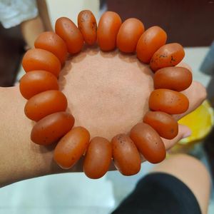 Pulsera de ámbar viejo Báltico genuino para hombres y mujeres, piedras preciosas curativas, accesorios de joyería fina, cuentas de pastel naturales, pulseras grandes