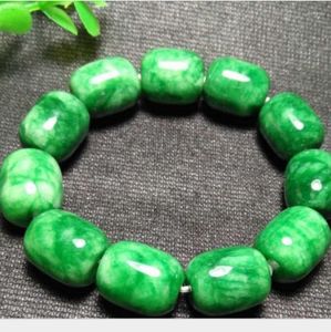 Strand Echte Natuurlijke Jade Armband Jadeïet Ronde Stenen Kralen Elastische Bangle Vrouwen Mannen Groene Smaragd Edelsteen Sieraden