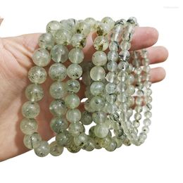 Brin Véritable Pierre Naturelle Raisin Élastique Grade A Prehnite Perle Bracelet Taille 6 Mm 8 10mm Doué Aux Bijoux Des Femmes