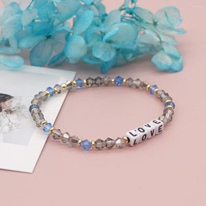 Strand Go2boho – Bracelet en perles de cristal avec lettres d'amour, fait à la main, pour femmes, vente en gros, cadeau de noël