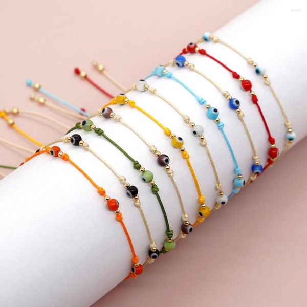 Strand Go2boho Pulsera de Mujer con Cuentas de Cobre de Ojo de Diablo con Esmalte de Colores de Estilo étnico de Moda