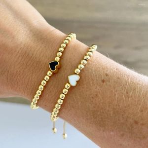 Strand go2boho coeur charme 18k bracelet perlé à l'or