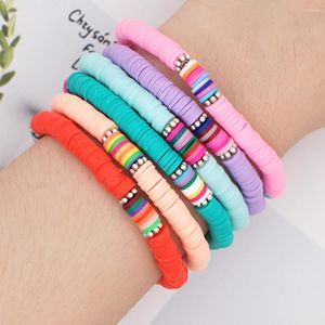 Strand Go2Boho Heishi Pulseras de cuentas de disco Joyería de moda para mujer Pulsera de arcilla polimérica Pulseras elásticas de playa de verano Precio al por mayor