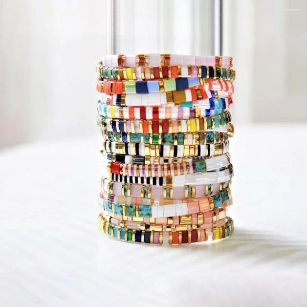 Bracelet arc-en-ciel Strand Go2boho Miyuki Tila Bracelets Femmes Verres Bijoux Boho Summer Beach Pulseras Ladies Bassband Gift